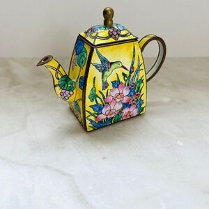 Authentic Kelvin Chen Hummingbird Teapot No.2061 | Taiwan Cloisonné Enamel